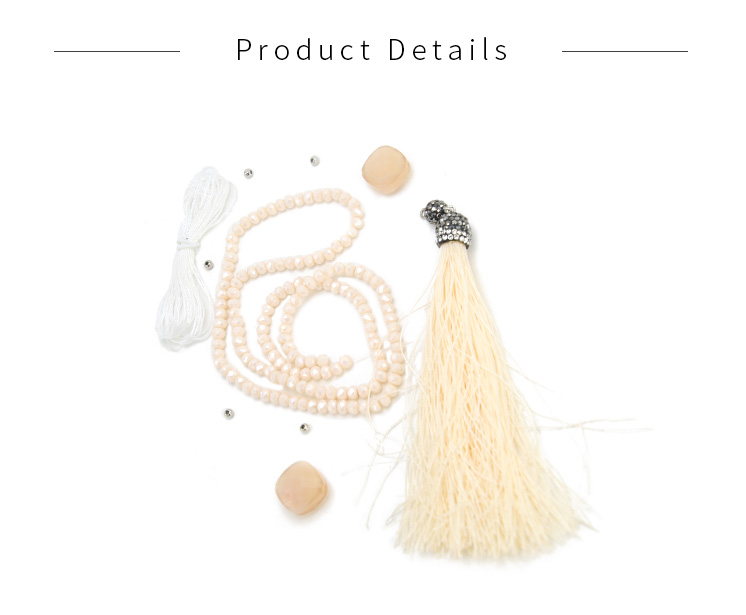 Tassel Necklace DIY Jewelry Loose Beads KIT Glass Bead Necklace Rhinestone Beads