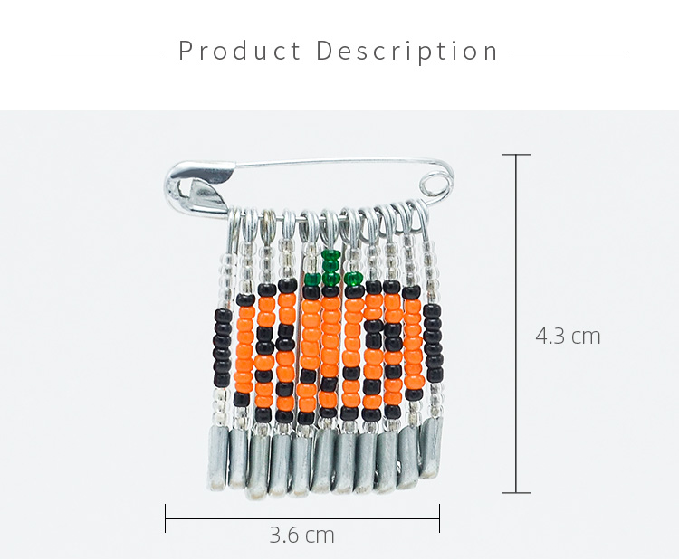 Wholesale Custom Hot Shape Fashion Halloween Seed Beads Brooch Pin for Women