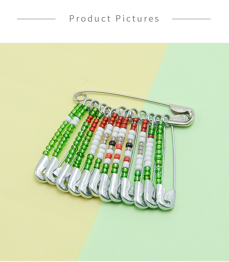 45x45mm Christmas Seed Beads Brooch Pin