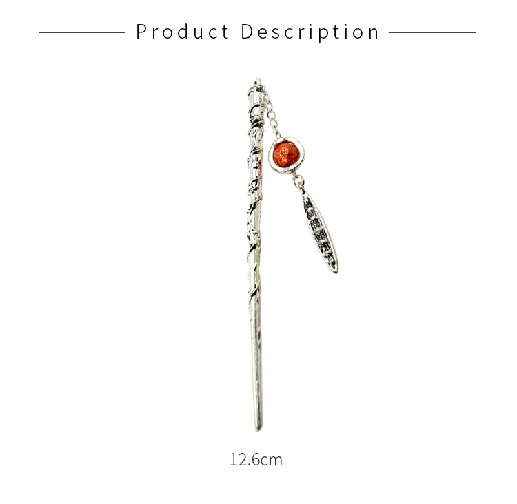 DIY Alloy Bookmark Vintage Metal Stick Bookmark with Lava Bead Decoration