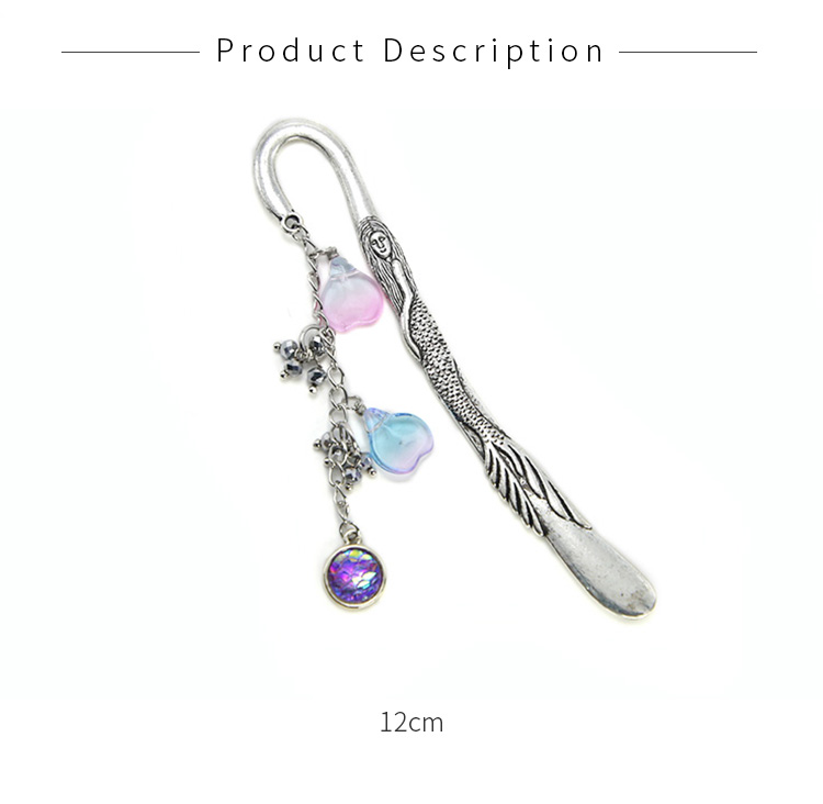 Mermaid Bookmark Vintage DIY Bookmark Designed with Alloy Charm and Glass Beads