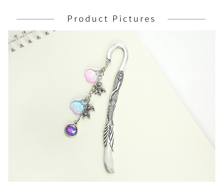 Mermaid Bookmark Vintage DIY Bookmark Designed with Alloy Charm and Glass Beads