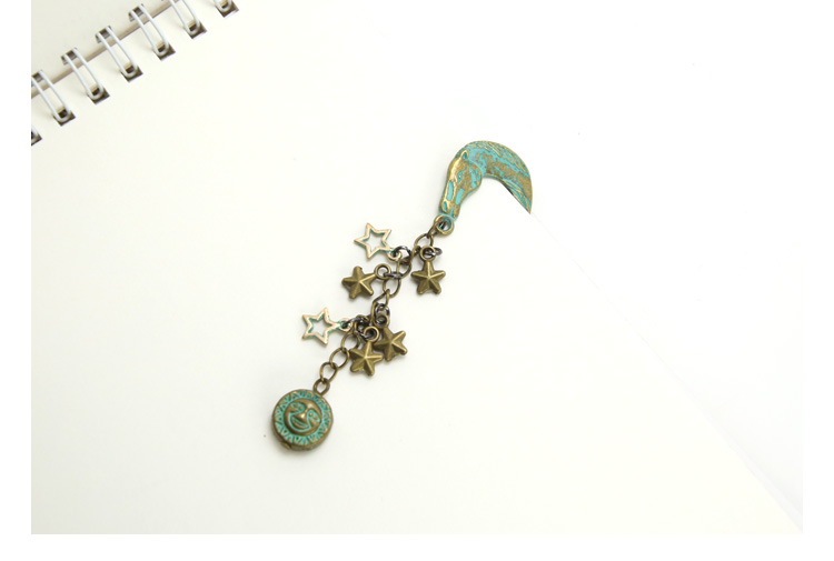 Metal Bookmark for Gifts Custom  Vintage Designed Bookmark with Alloy Start Charms Free Samples