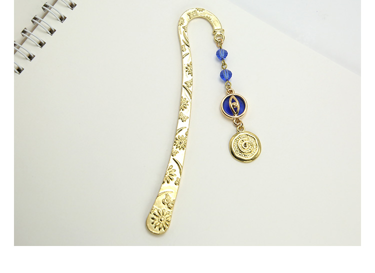 Zinc Alloy Handcrafted Bookmark with Alloy Charm and Glass Beads