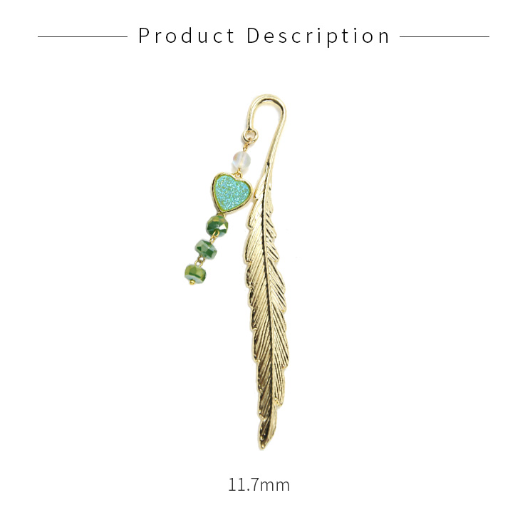 Leaf Bookmark Vintage Alloy with Gold Plating and DIY Jewelry Making Glass Beads