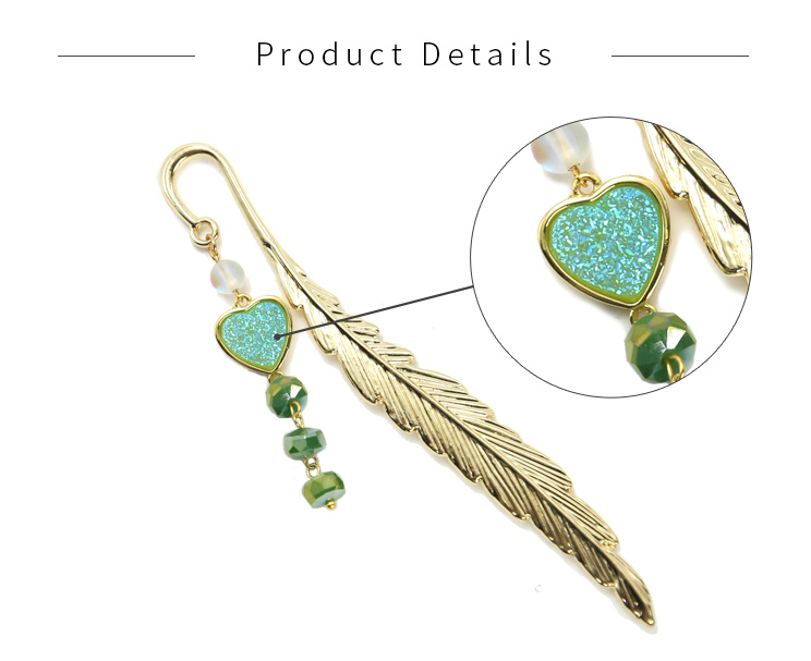 Leaf Bookmark Vintage Alloy with Gold Plating and DIY Jewelry Making Glass Beads