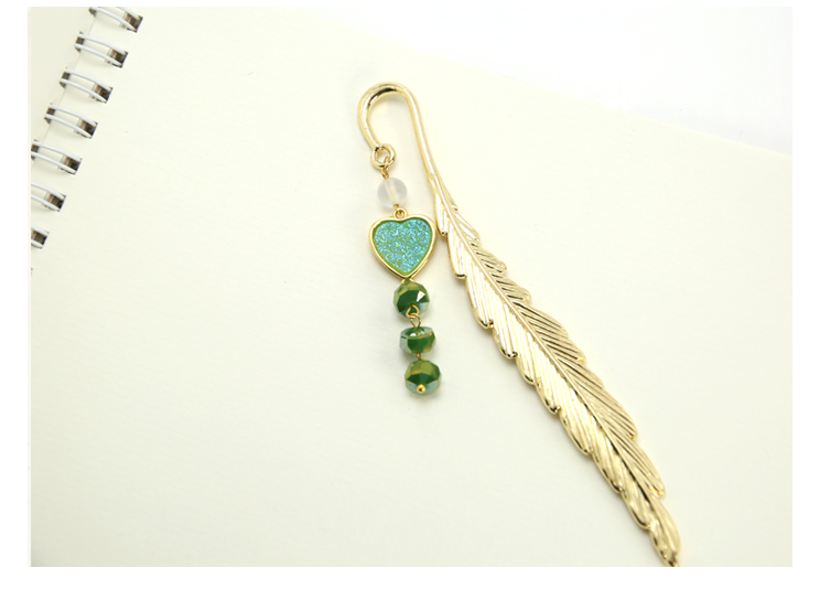 Leaf Bookmark Vintage Alloy with Gold Plating and DIY Jewelry Making Glass Beads