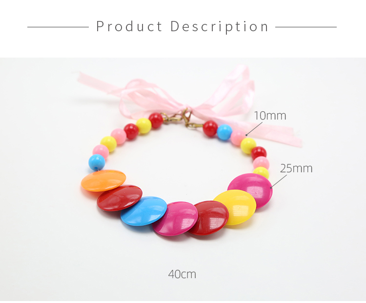 Multi Color Acrylic Pet Necklace Pet Choker For Dog Cat Pet Jewelry Bead Jewelry