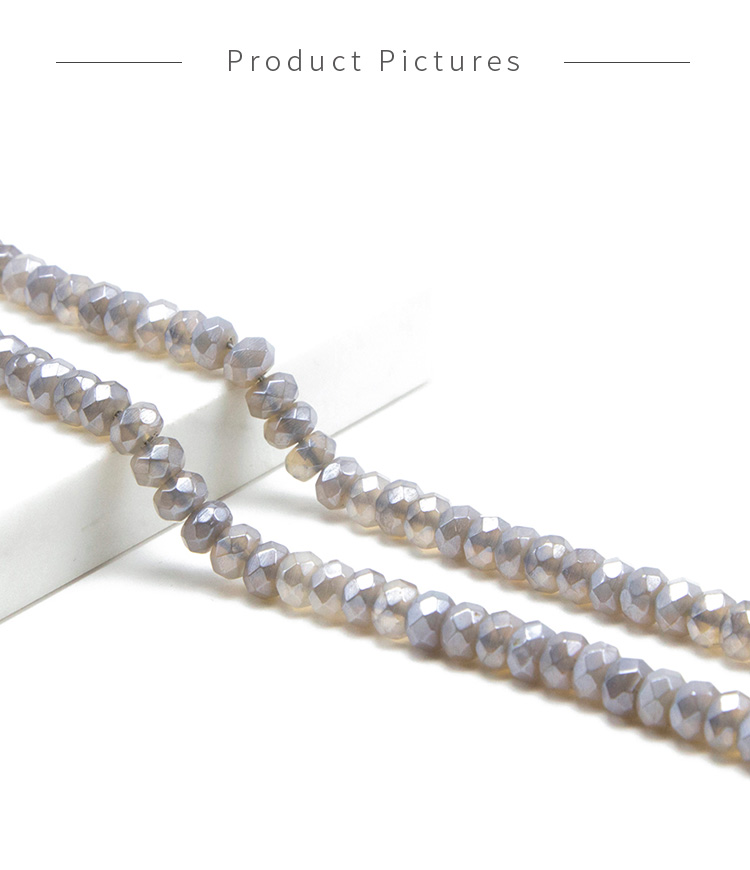 6mm Gray Agate with Luster Faceted Round Beads