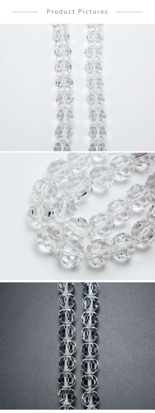 12mm Faceted Round Crystal Glass Beads