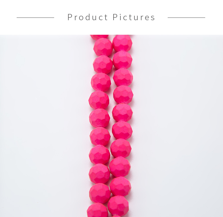 10mm Hot Pink Faceted Round Glass Beads