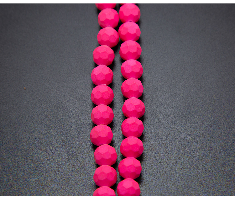 10mm Hot Pink Faceted Round Glass Beads