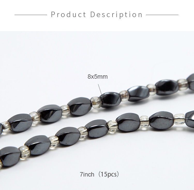 8x5mm Hematite Twist Beads