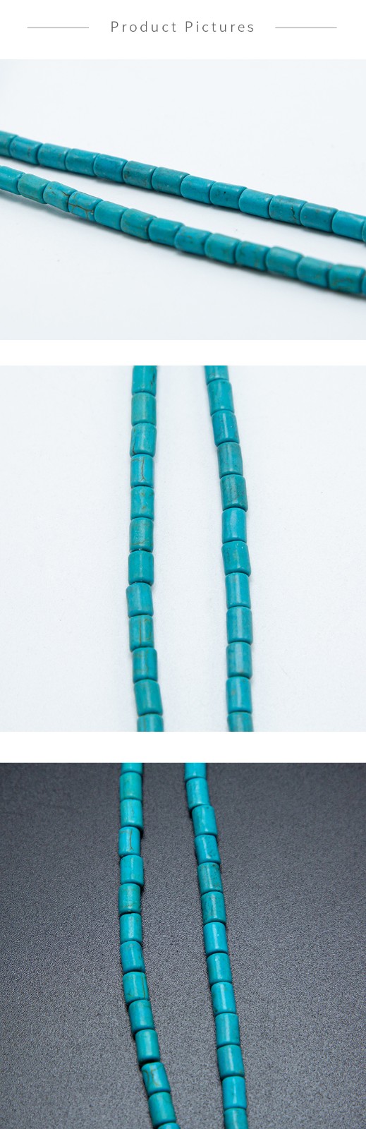 6x4mm Blue Dyed Howlite Tube