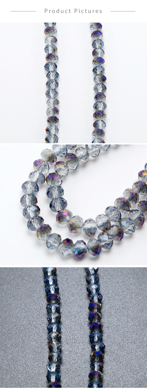 6x4mm Transparent Purple Faceted Rondelle Glass Beads