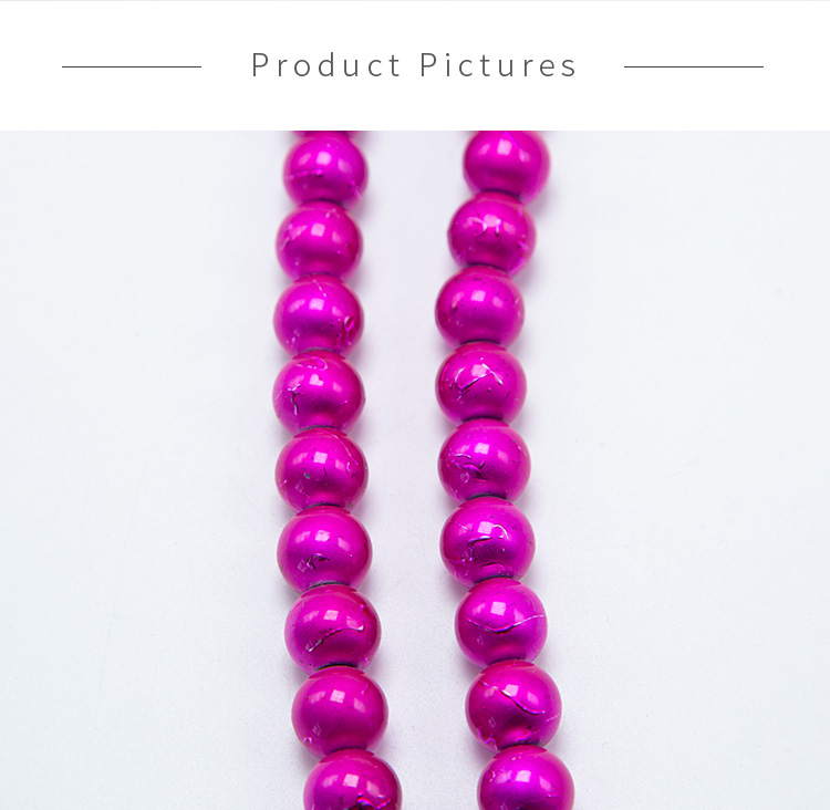 12mm Hot Pink Round Painted Glass Beads