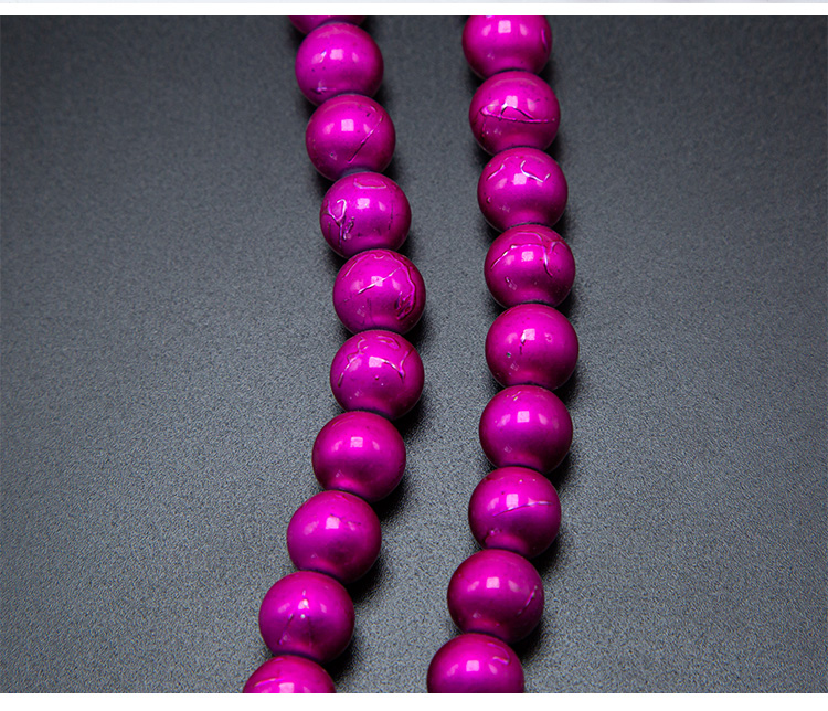 12mm Hot Pink Round Painted Glass Beads