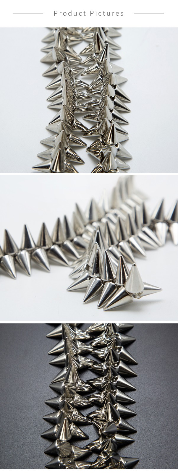 Bestone Silver Color Cone Beads