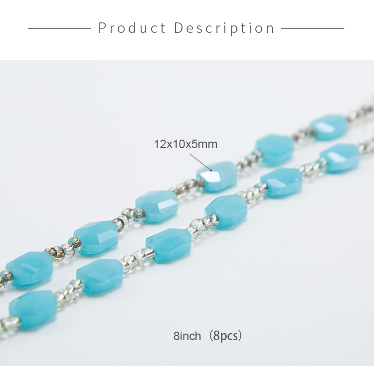 Opaque Light Blue Faceted Polygon Beads
