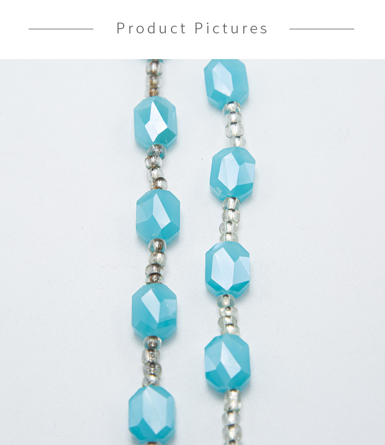 Opaque Light Blue Faceted Polygon Beads
