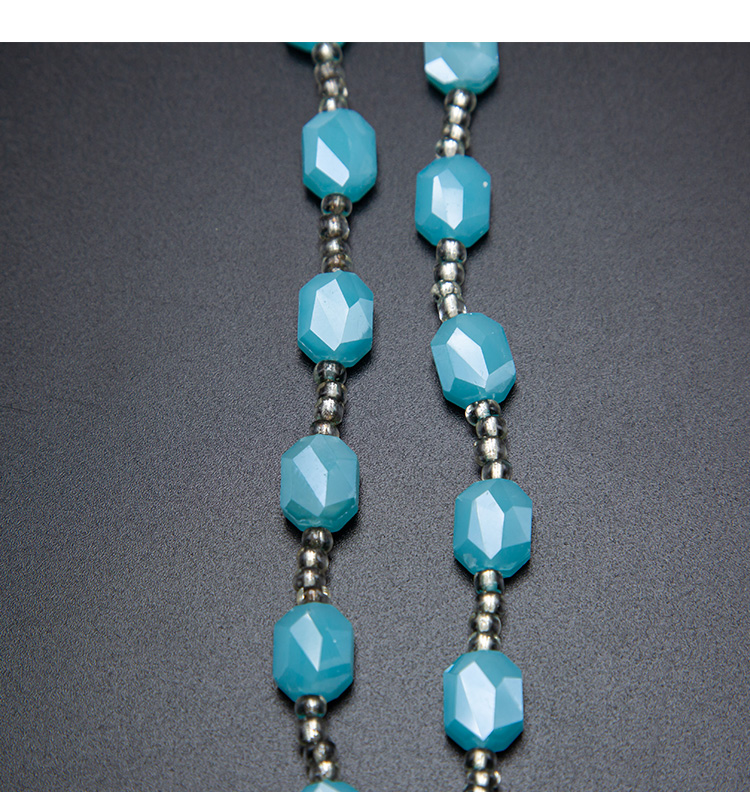 Opaque Light Blue Faceted Polygon Beads