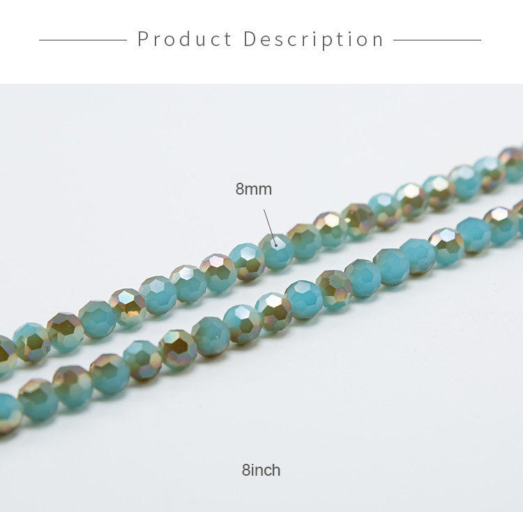 10mm Opaque Blue with Half Gray Plated Faceted Round Glass Beads