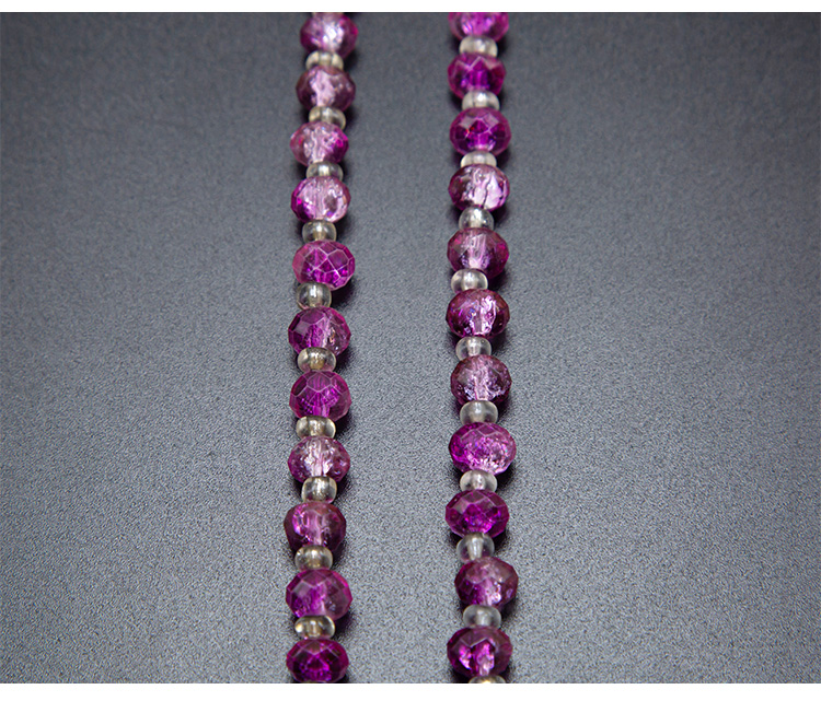 8x6mm Purple with Pink Crackle Glass Beads Faceted Rondelle Glass Beads