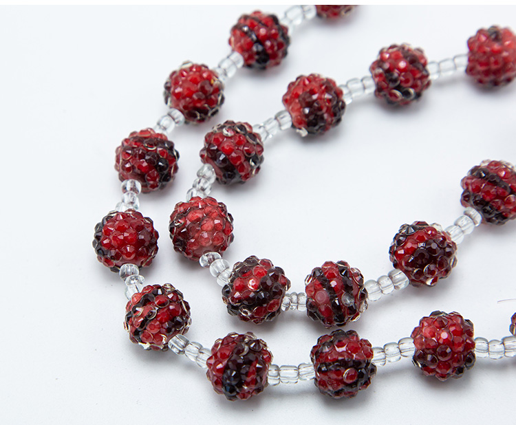 14mm Red Acrylic Rhinestone Beads