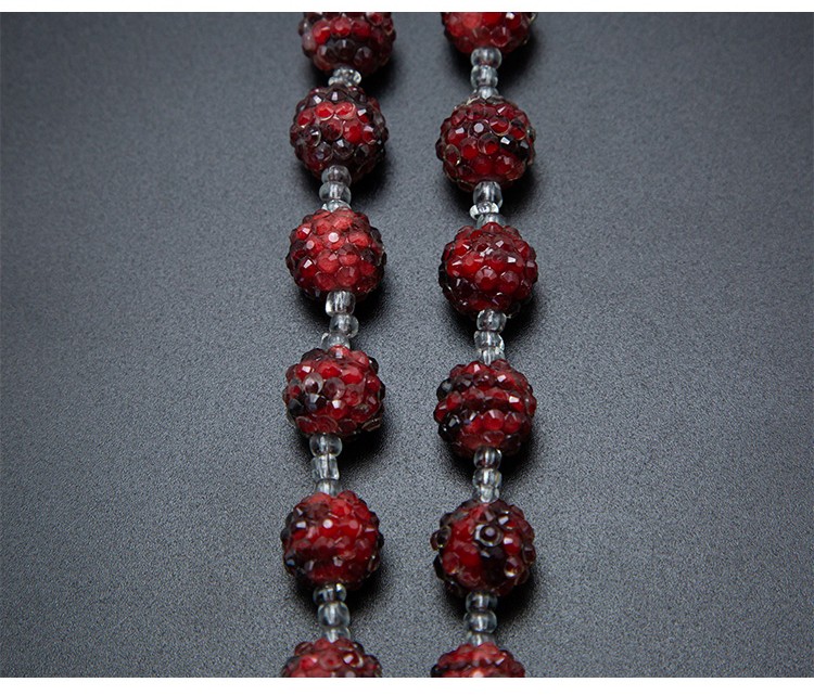 14mm Red Acrylic Rhinestone Beads