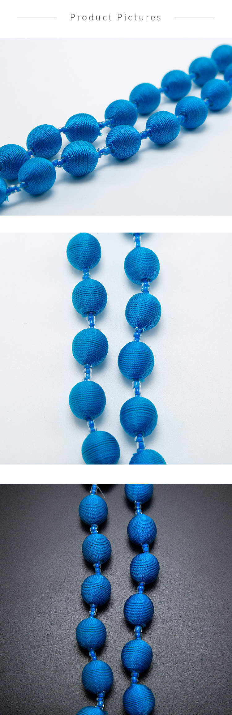 17mm Round Acrylic Beads with Blue Cord Acrylic Beadss