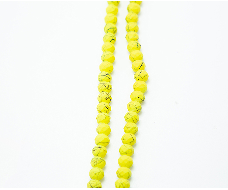 8x6mm Yellow Painted Faceted Rondelle Glass Bead