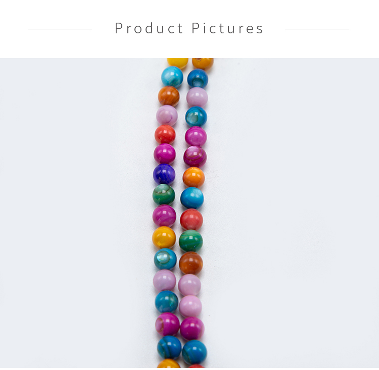 6mm Multi Color Shell Bead