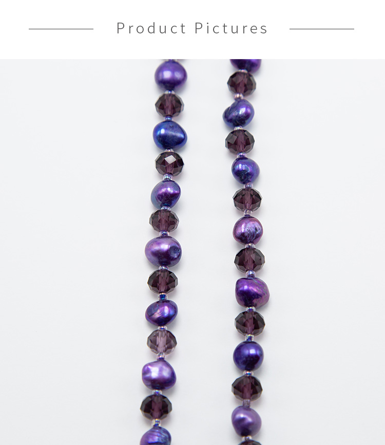 8x6mm Purple Faceted Rondelle Glass Beads and Dyed Pearl Bead