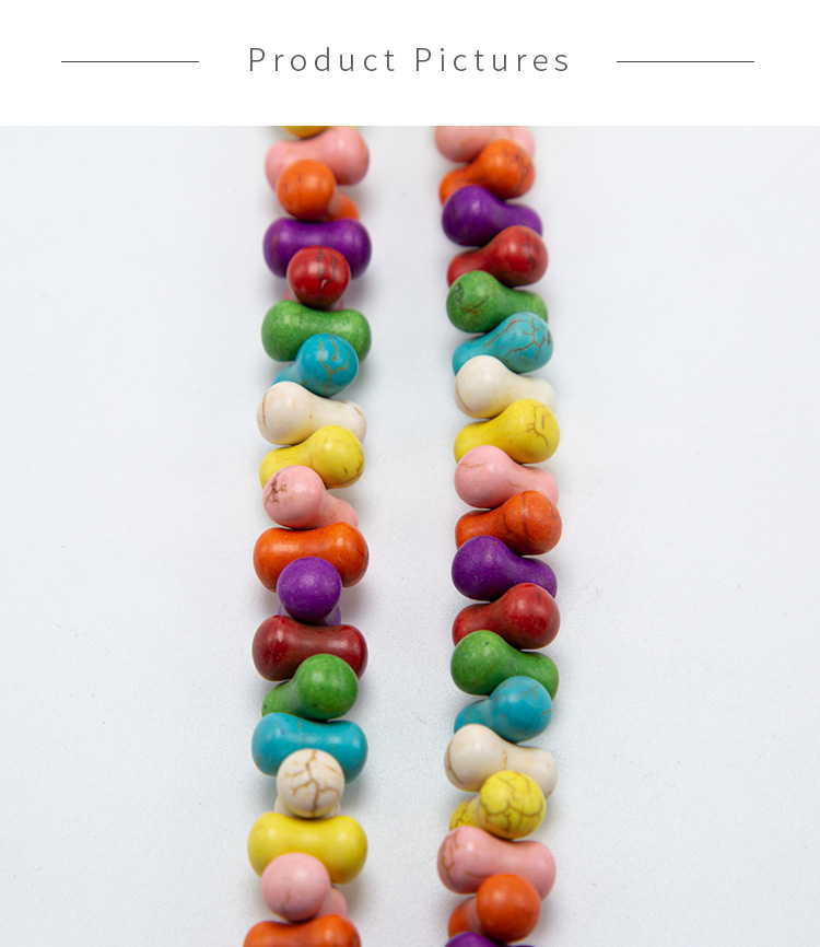 14x8mm Multi Color Dyed Howlite Bone Beads