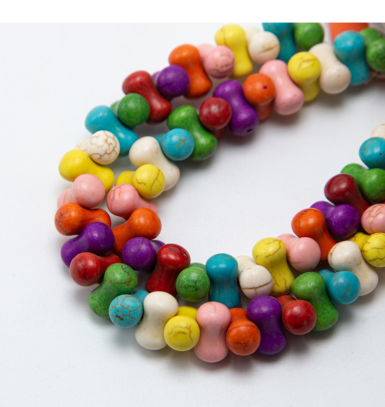 14x8mm Multi Color Dyed Howlite Bone Beads