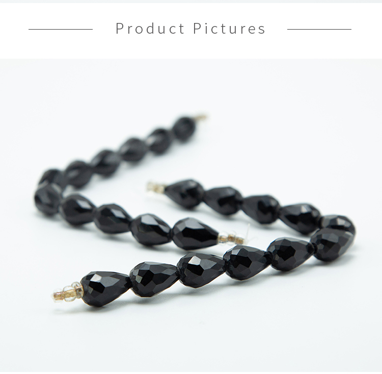 15x10mm Black Glass Beads Faceted Teardrop Bead