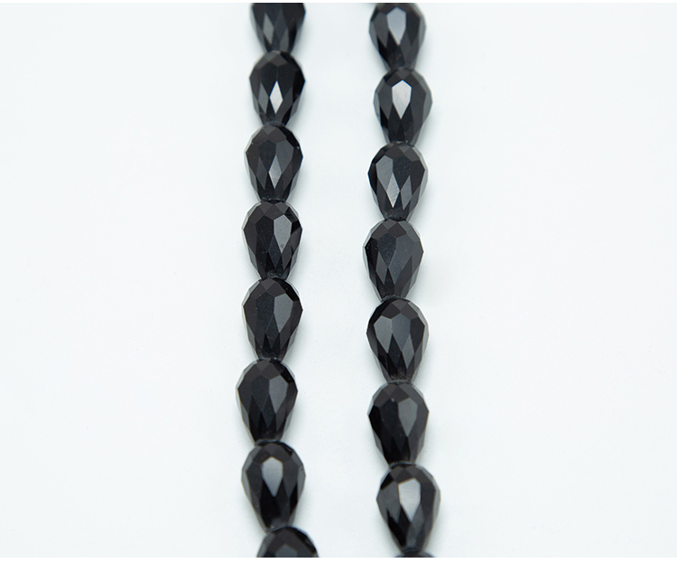 15x10mm Black Glass Beads Faceted Teardrop Bead