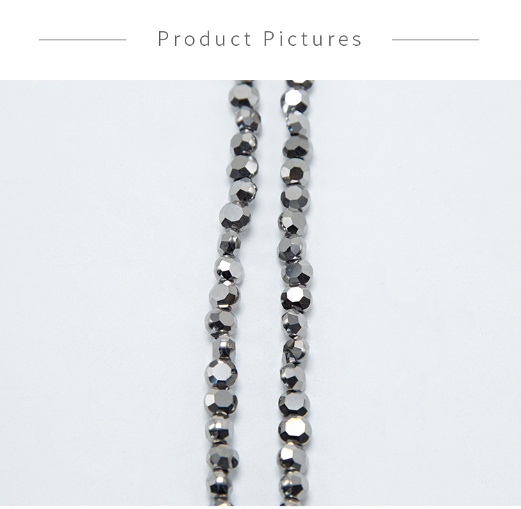 6mm Silver Glass Beads Faceted Lentil Beads