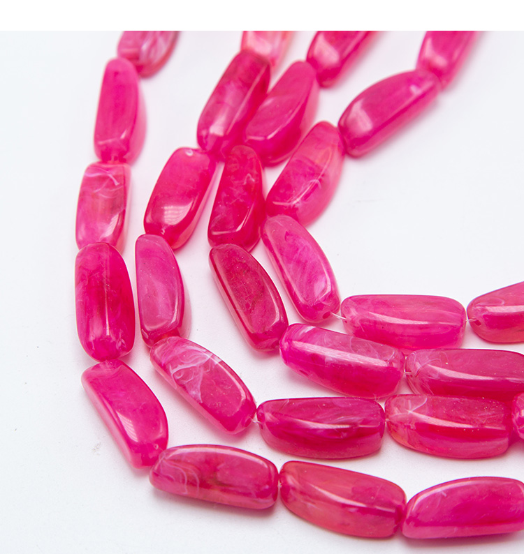 24x10mm Hot Pink Nuggets  Acrylic Bead