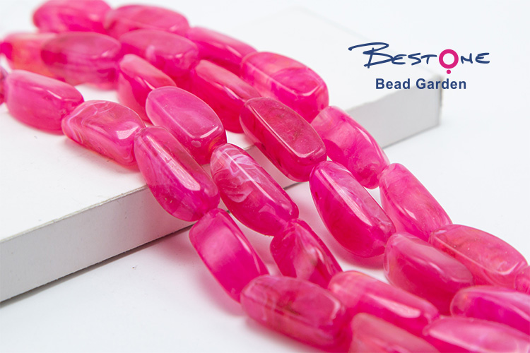 24x10mm Hot Pink Nuggets  Acrylic Beads