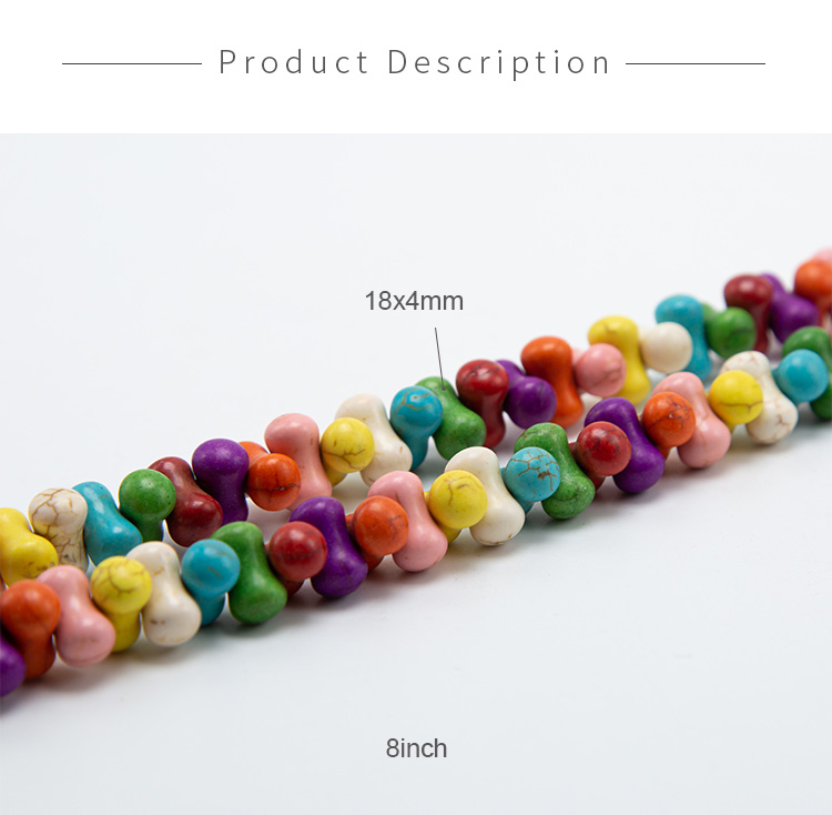14x8mm Multi Color Dyed Howlite Bone Bead