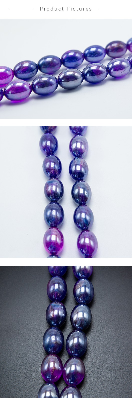 23x17mm Purple Acrylic Oval Bead