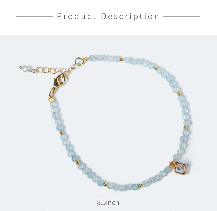 Bestone  3mm Aquamarine Bracelet