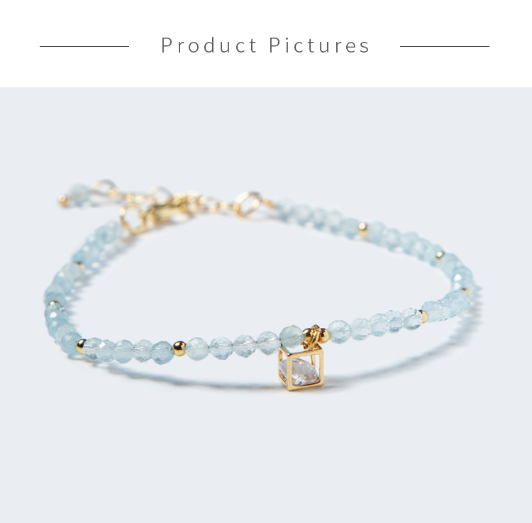 Bestone  3mm Aquamarine Bracelet