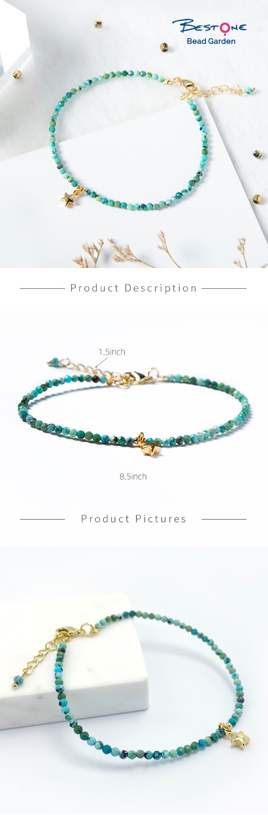 Bestone 2.5mm Turquoise Bracelet