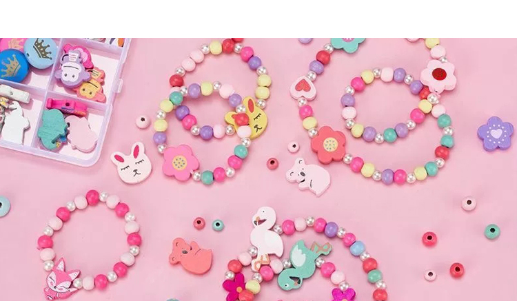 Bestone Wholesale Eco-friendly Handmade DIY Wood Beads Kids Set for Bracelet Making