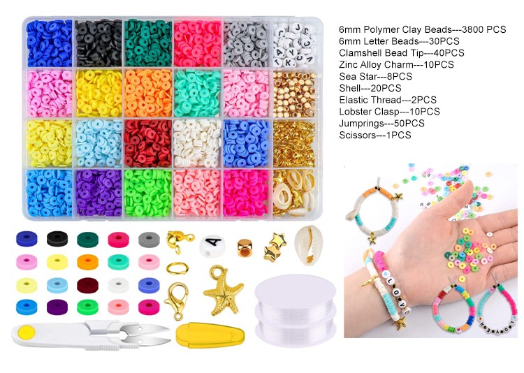 Bestone Hot-selling Cute  Multicolor Polymer Clay Beads Set for Jewelry Making