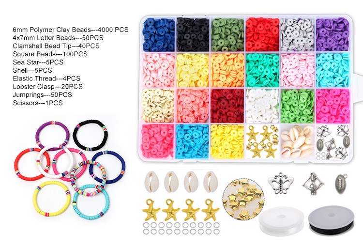 Bestone Hot-selling Cute  Multicolor Polymer Clay Beads Set for Jewelry Making