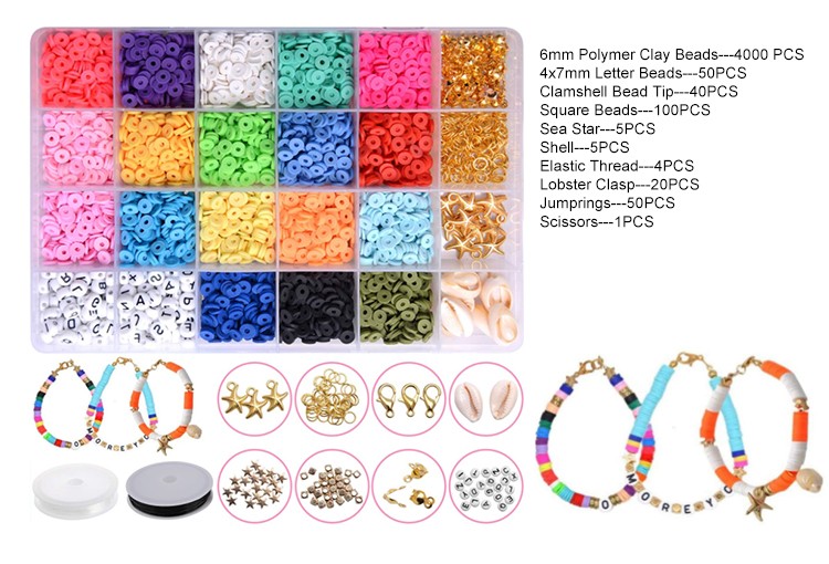 Bestone Hot-selling Cute  Multicolor Polymer Clay Beads Set for Jewelry Making