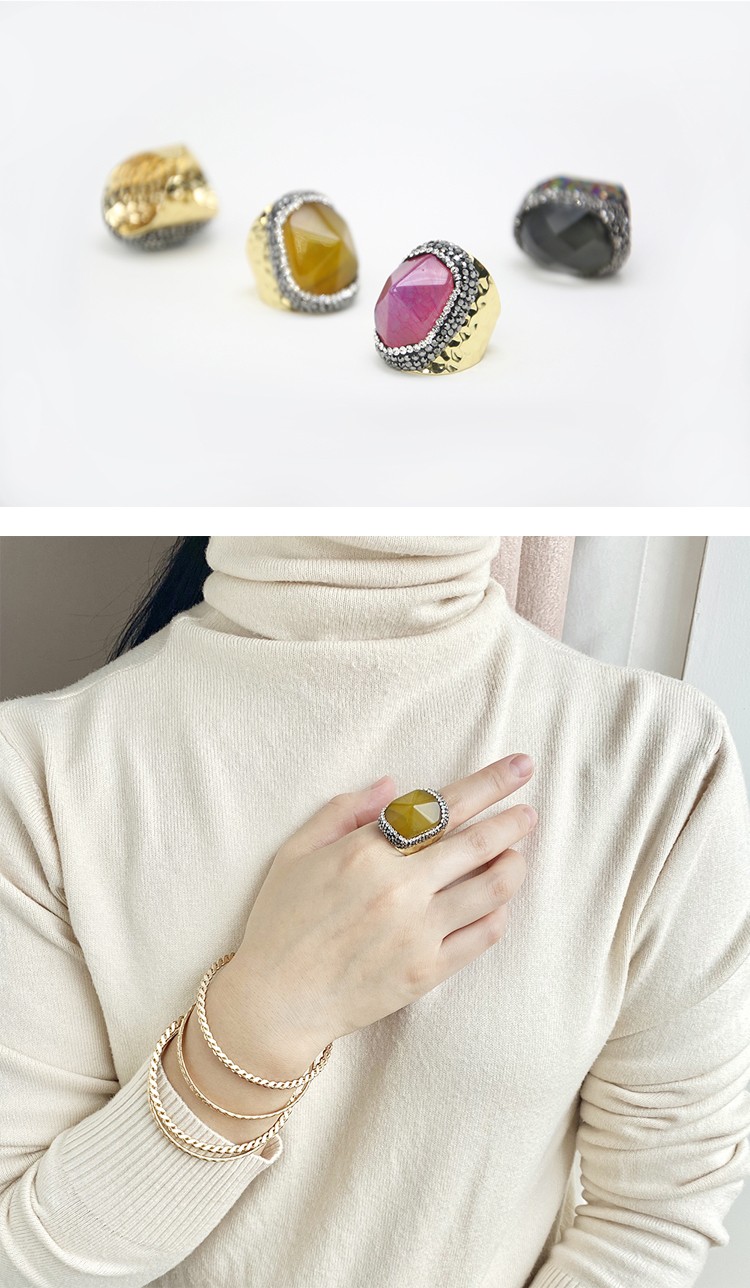 Yellow Agate Ring